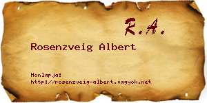 Rosenzveig Albert névjegykártya